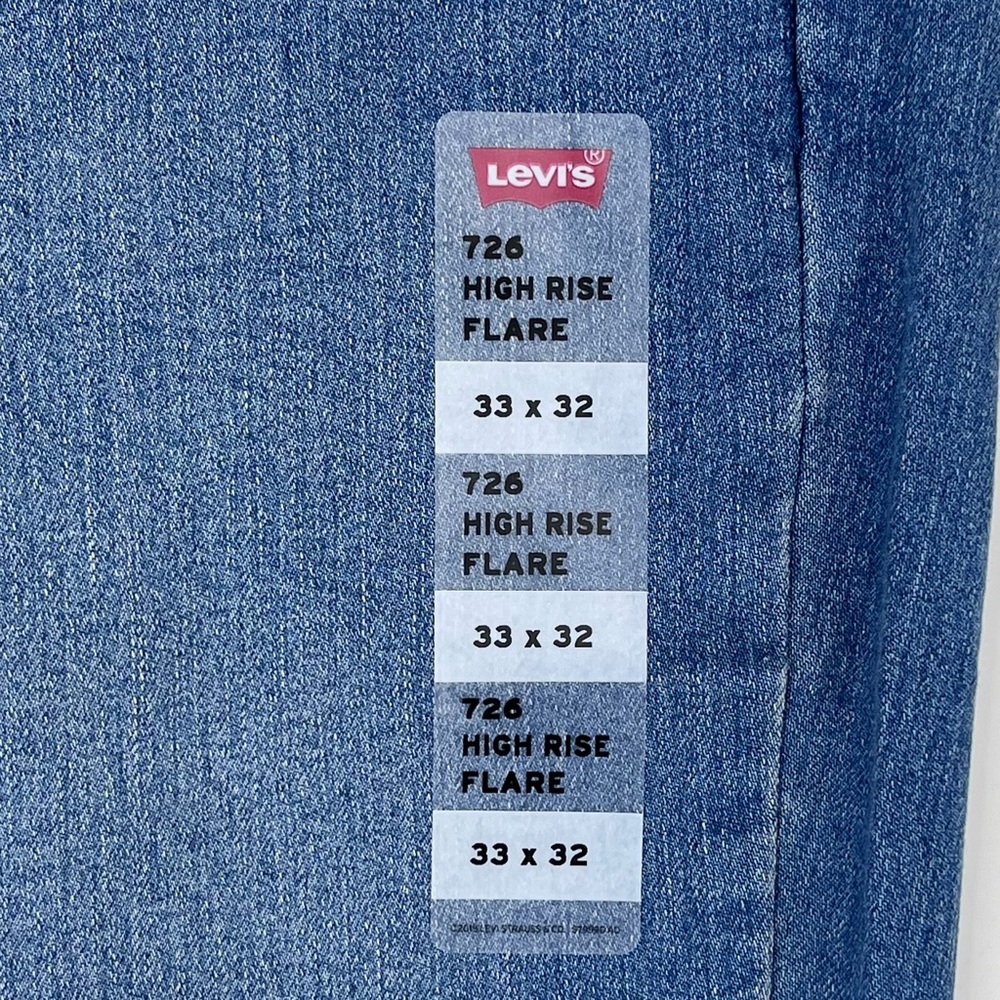 NWT Levi’s 726 Western Flare High Rise Medium Indigo Stretch Denim Jeans 33/32 - Picture 11 of 14